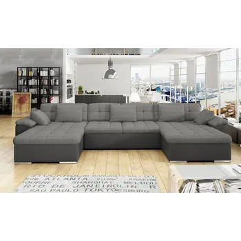 Sedací souprava Rozkládací rohová sedačka MIA U světle šedá / šedá