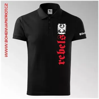 Pánská košile Polokošile Silesia 1K s potiskem - černá / XL