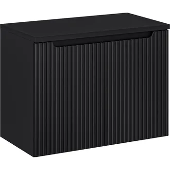 Policová skříň Závěsná skříňka pod umyvadlo Nova Black II s deskou 80 cm černá