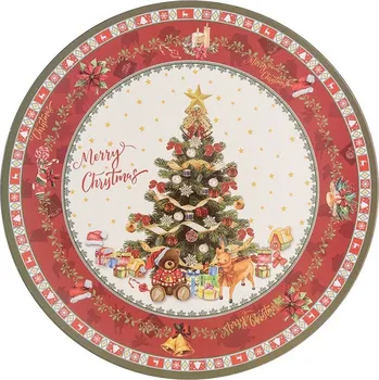 Talíř Clayre & Eef 65760 servírovací talíř 33 cm Merry Christmas