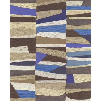 Tapeta Eijffinger Vliesová tapeta na zeď, modro-béžová, imitace rohože, 340572, Groovy, Eijffinger, velikost 10 x 0,7 m