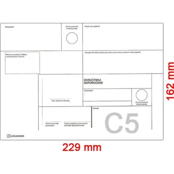 Obálka Obálky C5 162x229 mm doporučeně, 500 ks