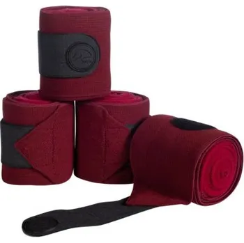 Koňské kamaše Bandáže Combo HKM, 4 ks, 2/3 m, vínové, 300 cm