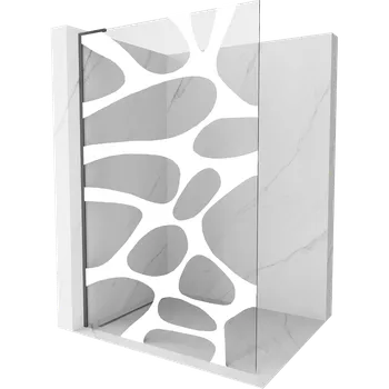 Mexen Kioto L sprchová stěna Walk-in 120 x 200 cm, bílá vlna, gun gray kartáčovaný - 800-120-103-66-97 Sprchové stěny