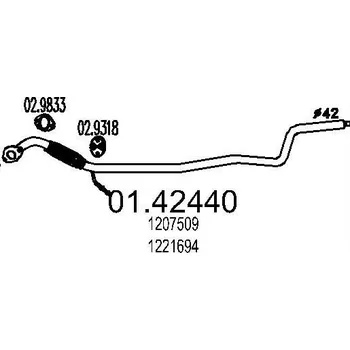 Auto-moto Výfuková trubka MTS 01.42440
