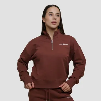 Dámská mikina Dámská mikina Agile ½ Zip Root - GymBeam Velikost: XXL, Barva: Hnědá