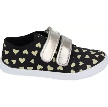 Dívčí tenisky Plátěné tenisky EF Barefoot gold hearts 33