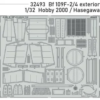 Plastikový model Eduard 1/32 Bf 109F-2/4 exterior (HOBBY 2000 / HASEGAWA)