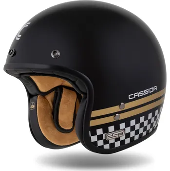 Helma na motorku Přilba eso forty nine, cassida (černá perleť/zlatá/šedá, vel. s)