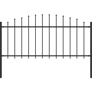 Plot vidaXL Marketos Zahradní plot s hroty ocel (0,5–0,75) x 1,7 m černý