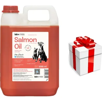 LAB V Lososový olej pro psy a kočky 5000ml + Překvapení pro psa