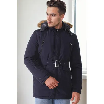 Pánská casual bunda M8633 DEWBERRY MEN'S COAT-NAVY-2 dewberry černá 3224001