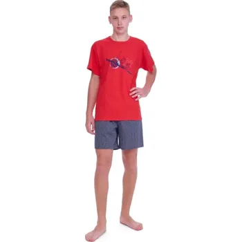 Pánské pyžamo 3502/41695 - pánské pyžamo Ruko, 3XL, červená