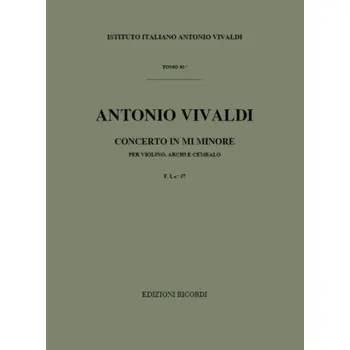 Antonio Vivaldi: Concerto In Mi Min. RV 278 (noty na housle, smyčcový orchestr, partitura)