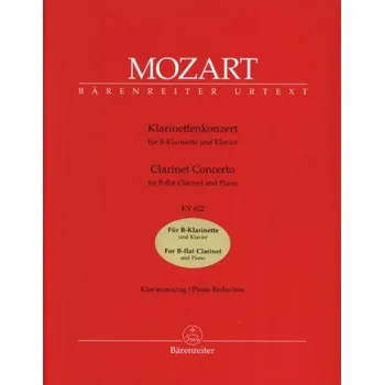 W.A. Mozart: Clarinet Concerto In A K.622 - Transposed Bb Clarinet (noty na klarinet, klavír)