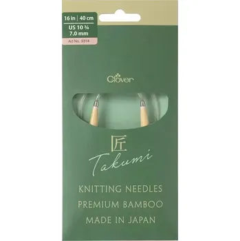 Jehlice Clover kruhové otočné fixní jehlice Pro Takumi 40cm 7mm (Clover Circular knitting needles PRO Takumi)