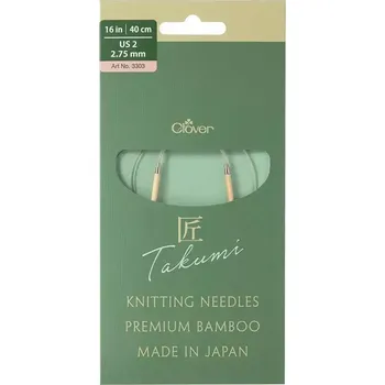 Jehlice Clover kruhové otočné fixní jehlice Pro Takumi 40cm 2,75mm (Clover Circular knitting needles PRO Takumi)