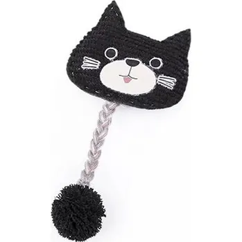 Aplikace, nášivka, 36x70mm, kočka, černá