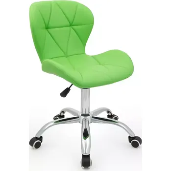 LuxuryForm DESIGN Kosmetická židle LIVIO na stříbrné podstavě s kolečky - zelená