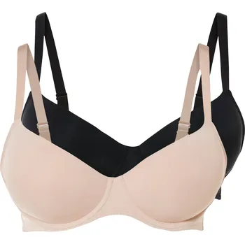 Podprsenka esmara® Dámská podprsenka XXL, 2 kusy (černá/béžová, 90D)