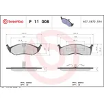 Sada brzdových destiček, kotoučová brzda BREMBO P 11 008