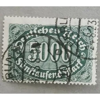 Sběratelství Známka Německo, Reich, 5000Mk., Mi.256#