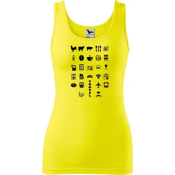 DOBRÝ TRIKO Dámské tílko s potiskem Travel Velikost: S, Barva: Citrónová