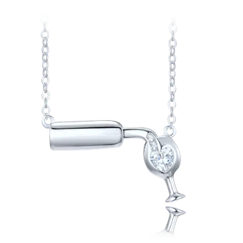 Náhrdelník Moonlit Stříbrný náhrdelník s motivem bílého vína