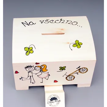 Pokladnička Pokladnička dřevo truhla - Na všechno