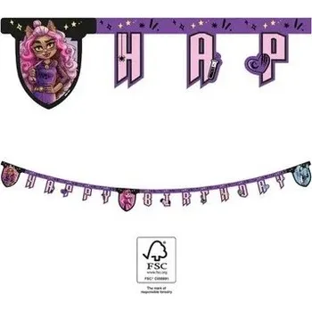 Party dekorace Monster High narozeniny nápis papírový p95710