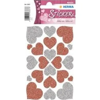 Set školních potřeb Naklejka Magic serca srebrne i czerwone