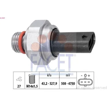 Čidlo automobilu Senzor, tlak výfukového plynu FACET 25.0007
