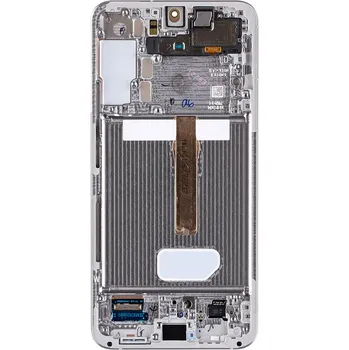 Náhradní dil pro Samsung S906 Galaxy S22 Plus - LCD display + Dotyková deska + Přední kryt Phantom White / Bílá (Service Pack)