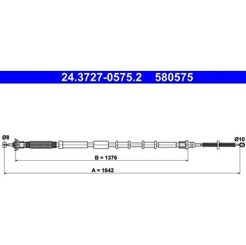 Lanko parkovací brzdy Tažné lanko, parkovací brzda ATE 24.3727-0575.2