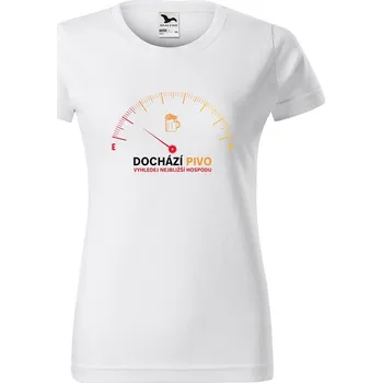 Dámské tričko DOBRÝ TRIKO Dámské tričko s potiskem Dochází pivo Barva: Bílá, Velikost: XL