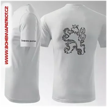 Vlastenecké tričko Bohemia Český lev - bílá / 3XL