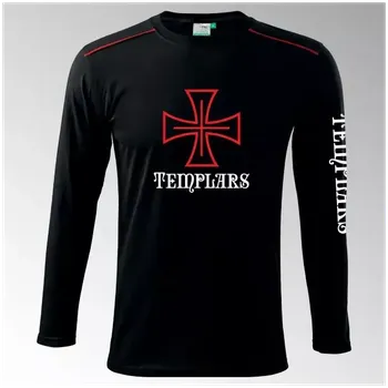 Templářské tričko s dlouhým rukávem 1DR - černá / M