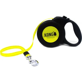Vodítko pro psa KONG Reflect černé samonavíjecí vodítko - L: do 50 kg, délka šňůry cca 5 m