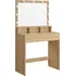 Toaletní stolek Toaletní stolek se zrcadlem a osvětlením RDT120T11 80 x 40 x 140 cm dub sonoma