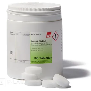 Bazénová chemie TBS pufr ROTI®Fair (pH 7,6) v tabletách (Popis: TBS v tabletách (pH 7,6) 500 ml/tableta, Balení: 100 tablet, Obal: plast)
