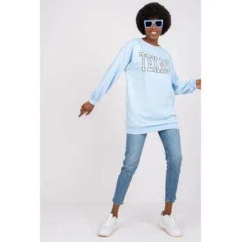 Dámské šaty EX MODA Mikinové šaty s potiskem modrá Velikost: S/M