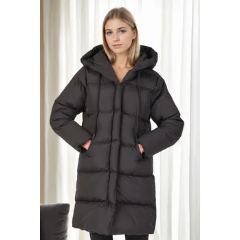 Z6687 DEWBERRY WOMEN'S COAT-BLACK-2 dewberry šedá 3224043