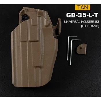 Univerzální opaskové pouzdro GB35 pro Glock 17, P226, M92F pro leváky - pískové TAN, Wosport