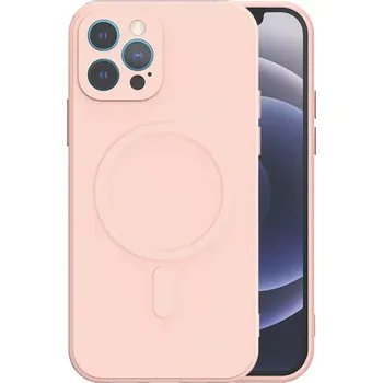 Pouzdro na mobilní telefon Pouzdro Protect MagSilicone Case iPhone 14 Pro Světle růžové