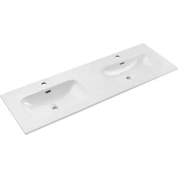 Dvojité zápustné umyvadlo Fly 140 cm DP bílé