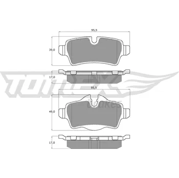 Brzdová destička Sada brzdových destiček, kotoučová brzda TOMEX Brakes TX 16-05