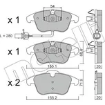 Sada brzdových destiček, kotoučová brzda METELLI 22-0675-2