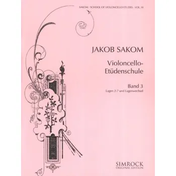 Jakob Sakom: School of Violoncello Etudes 3 (noty na violoncello)