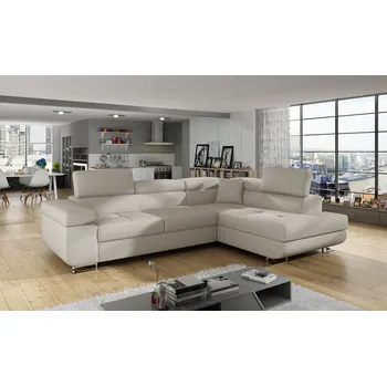 Sedací souprava Rozkládací rohová sedačka TONY béžová ekokůže