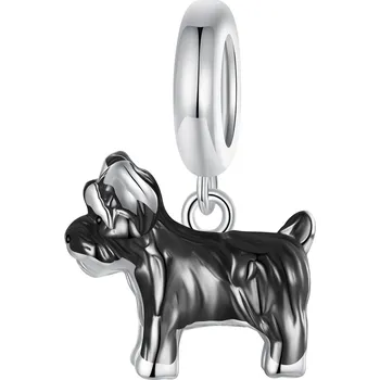 Přívěsek Elenys Knírač – stříbrný přívěsek pozlacený 18K bílým a černým zlatem